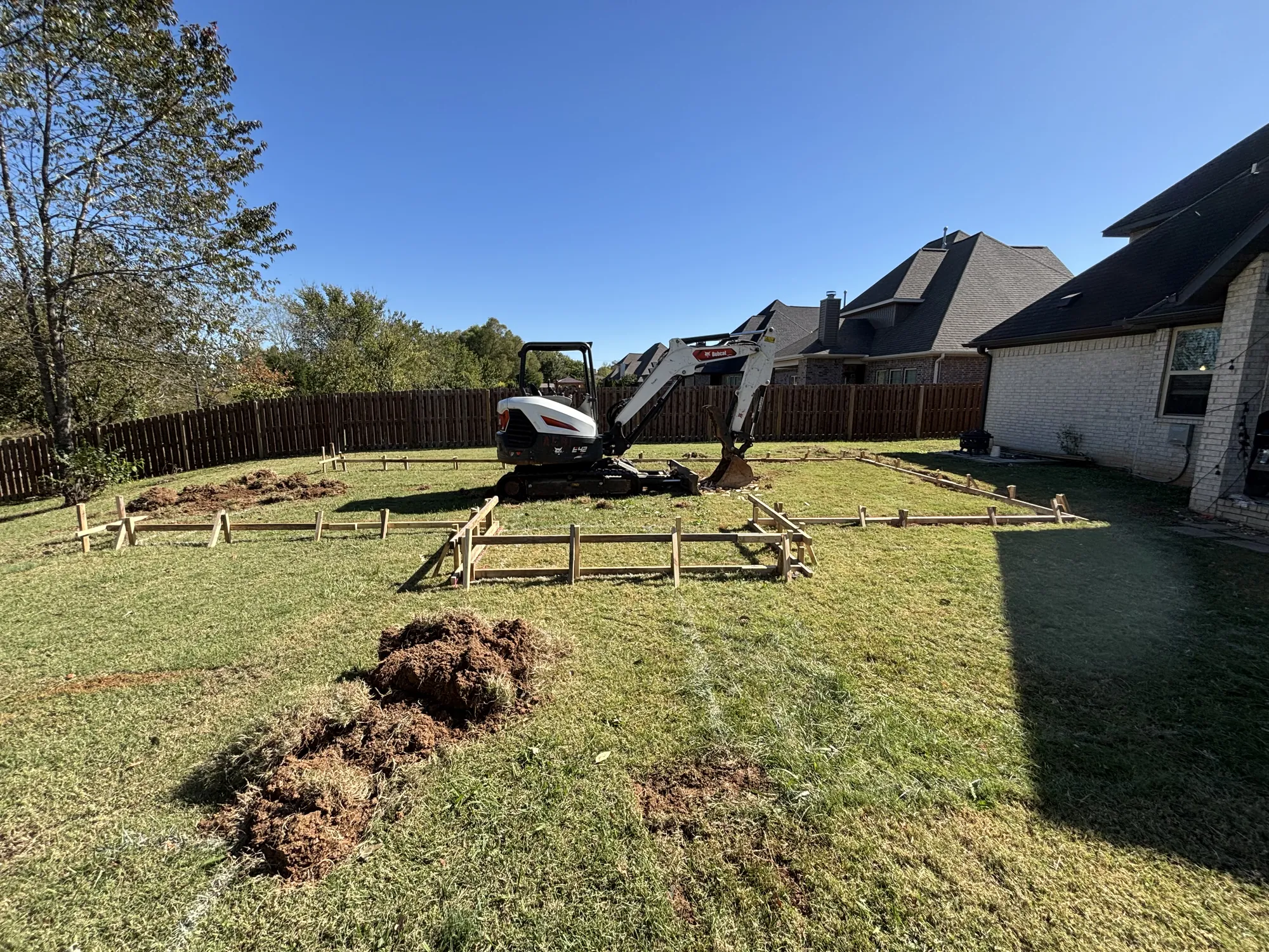 Pool form staking with site equipment in Northwest Arkansas